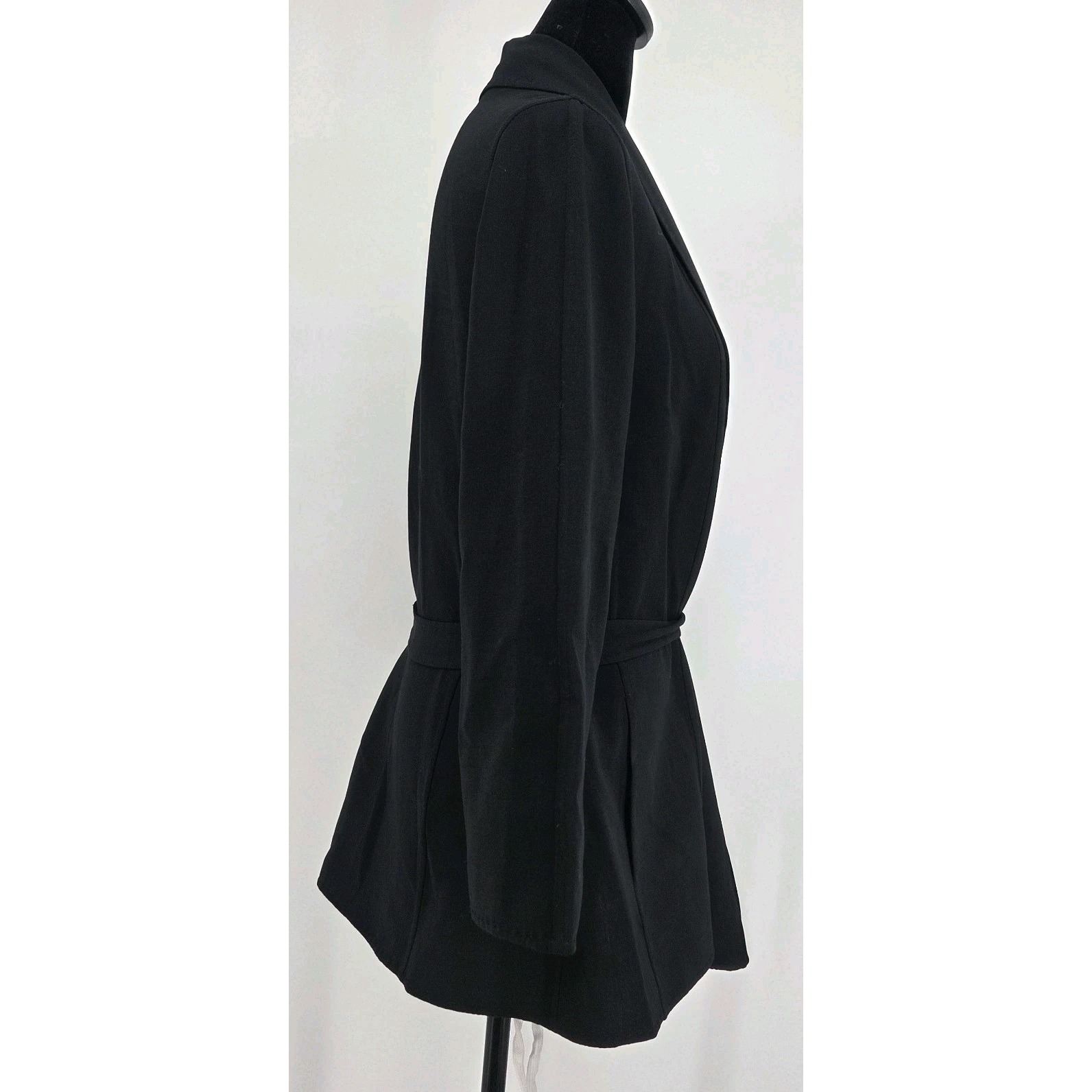 Lafayette 148 New York Womens M Cardigan Black Shawl Long Sleeve Lightweight — image 3 of 6